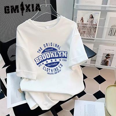 Женские модные повседневные летние блузки и рубашки с коротким рукавом и круглым вырезом