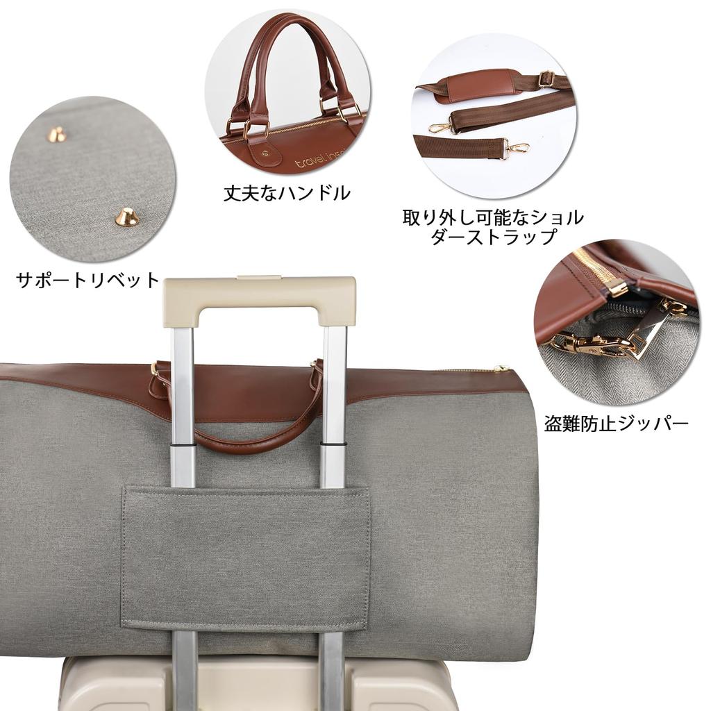 Garment Bag for Dry and Wet Convertible Clothing Suit Storage Suit Boston Dustproof Shoulder Business Job Gym [travel Inspira] Travel, Separation,