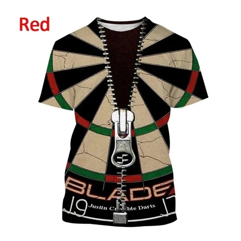 Мужская футболка с коротким рукавом и рисунком дартс, повседневная модная игра в стиле Харадзюку, уличная одежда с 3D принтом, топ Ropa Hombre