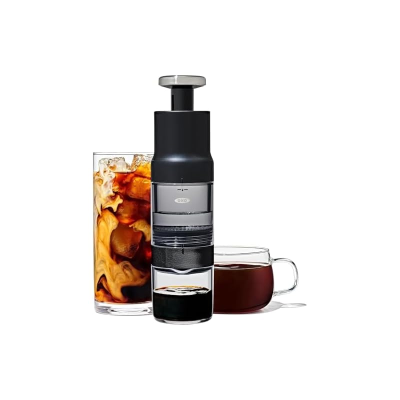 Кофеварка OXO Quick Concentrated, Бутылка для холодного заваривания кофе, Легкая и портативная, Готовит 4 чашки за 5 минут