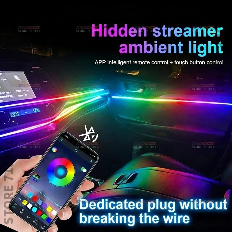 22-в-1 RGB Акриловые Автомобильные Салонные Светодиодные Ленты RGB Скрытая Акриловая Лента Декор Аксессуары для Атмосферы Для Silverado