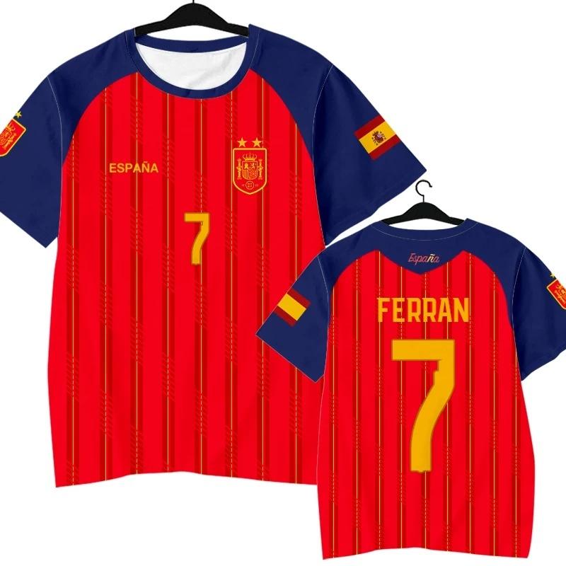 2026 Spanish Team Yamal Player Edition Football Shirt, Quick Drying Short Sleeved T-shirt Women's Family Kids Tees