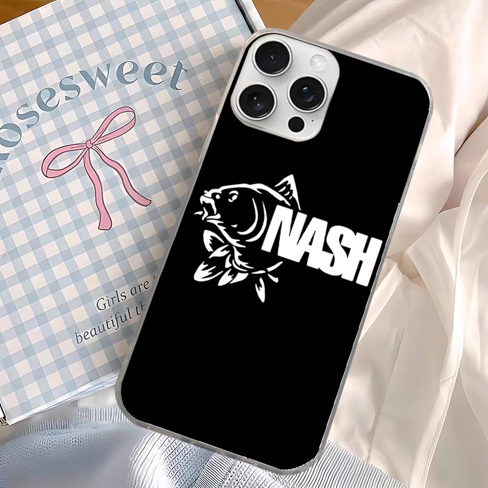 N-Nashs Fishing Logo For IPhone 14 Pro Max 13 17 11 16 12 15 Air Plus Satin Colorful Phone Case