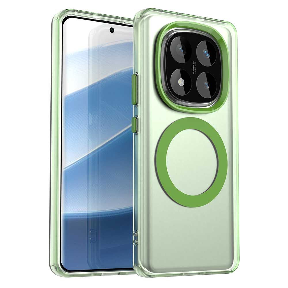 Магнитный беспроводной зарядный чехол для Redmi Note 14 Pro 5G Note 14 Pro+ Plus Чехол Конфетные цвета Прозрачная задняя крышка Coque