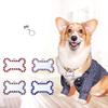 Pet Diamond Edge Dogs Tag Bone Shaped Anti Loss Jewelry Metal Pink Pendant Blue