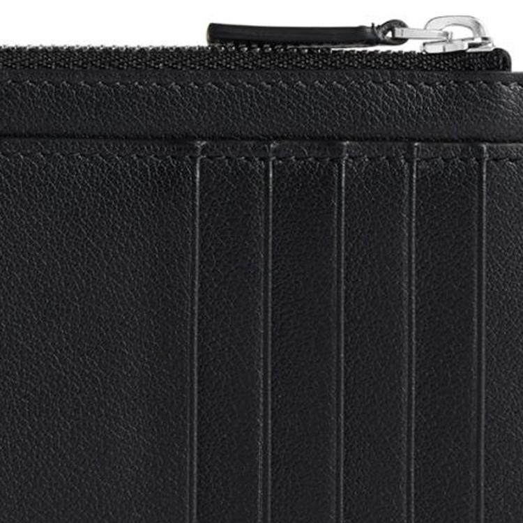 Balenciaga Credit Logo Zip Wallet Smooth Calfskin Large Men Wallets Black 8066392ABGM1000
