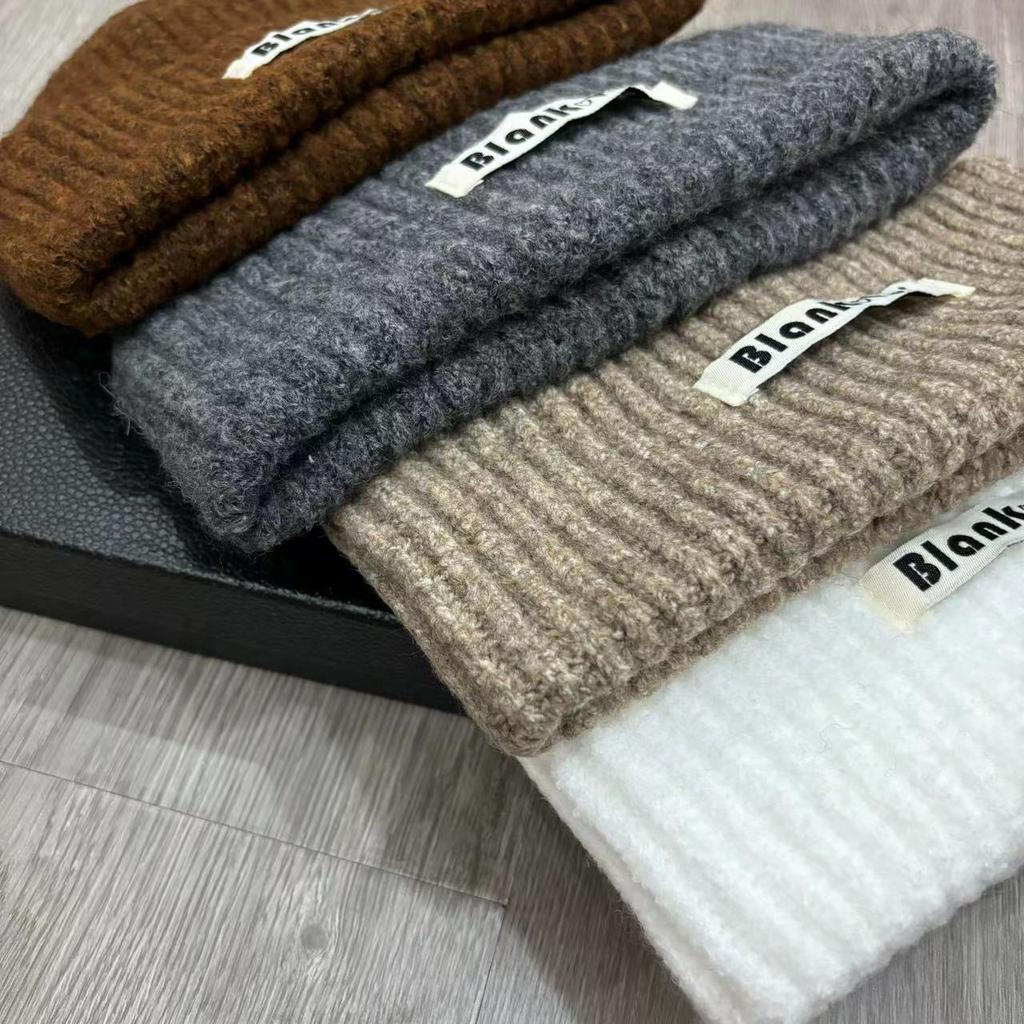 Новые модные и универсальные шапки-бини с длинными надписями для женщин на осень и зиму, шапка из шерсти, подчеркивающая лицо, для улицы, теплая вязаная шапка