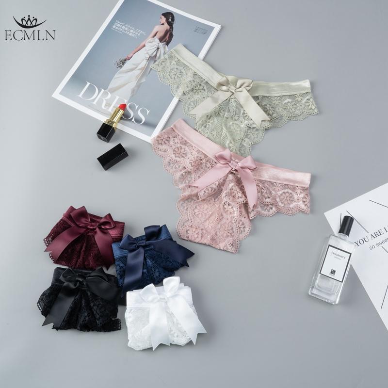 Women Sexy Lace Thongs Women Back Cute Bow Panties Seamless Bikinis Ladies Underwear Panties