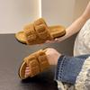 Thick-soled Fluffy Slippers for Women's Outer Wear 2025 New Autumn and Winter Fashion Word Not Tired Feet Plush Cotton Mop Fluffy Shoes