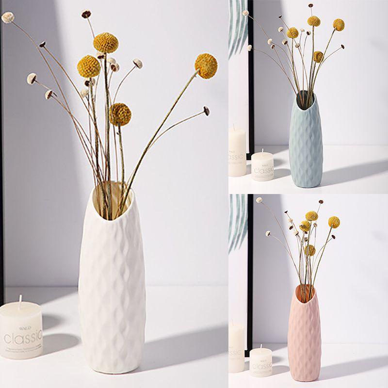 Elegant Plastic Flower Vase Stunning Imitation Ceramic Floral Pot For Home Decoration