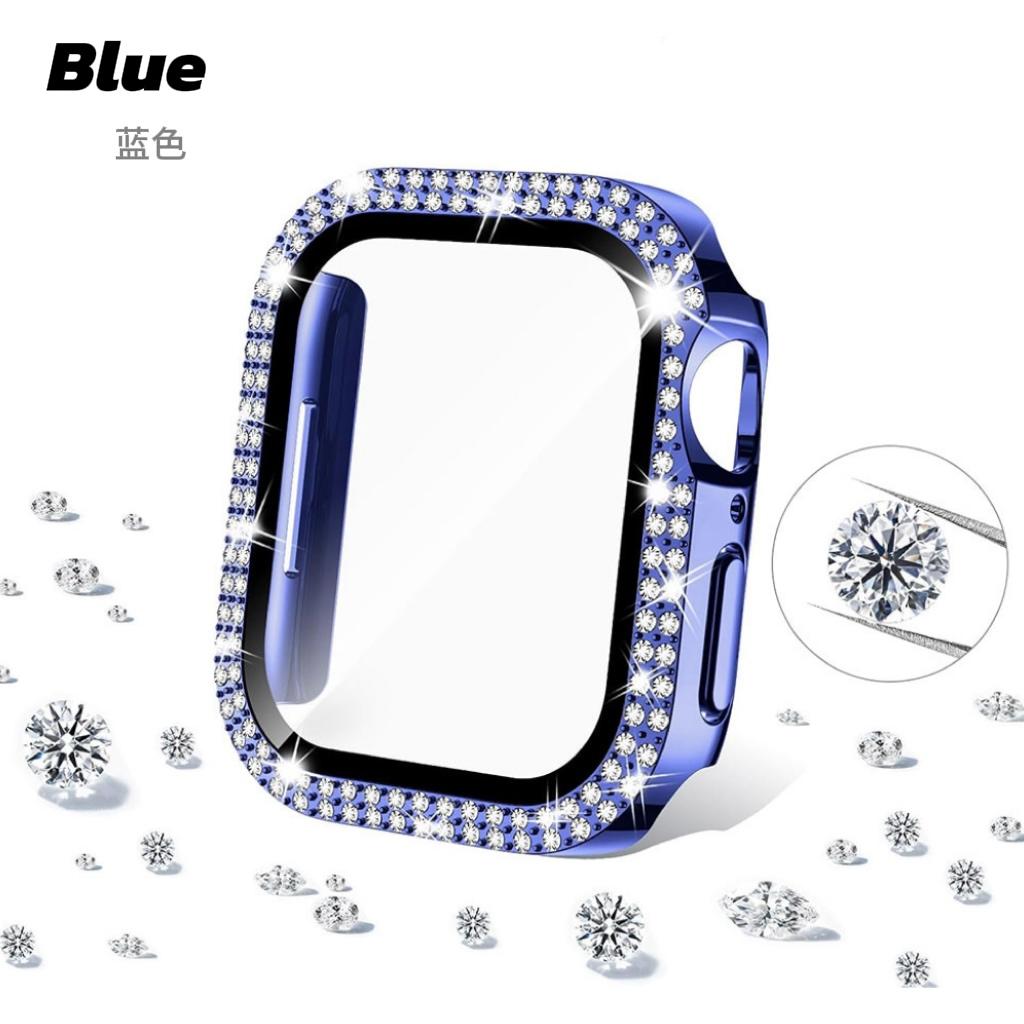 Защитное стекло для экрана из закаленного стекла для Apple Watch Case 45 мм/41 мм/40 мм Series 9/8/7/6/se/5/4 Diamond PC для iWatch 38 мм/42 мм/44 мм