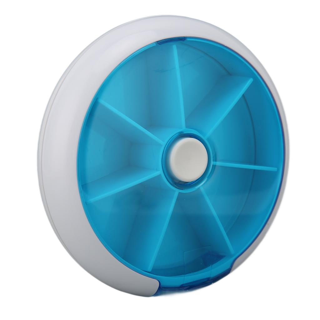 Rotating Weekly Pill Organizer Travel Round 7 Day Medicine Case Supplements for Vitamins Fish Oil