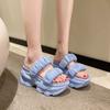 Women's Temperament Slippers 2024 Summer New Fashion Elegant Thick Soled Height Increasing Outdoors Casual Versatile Sandals