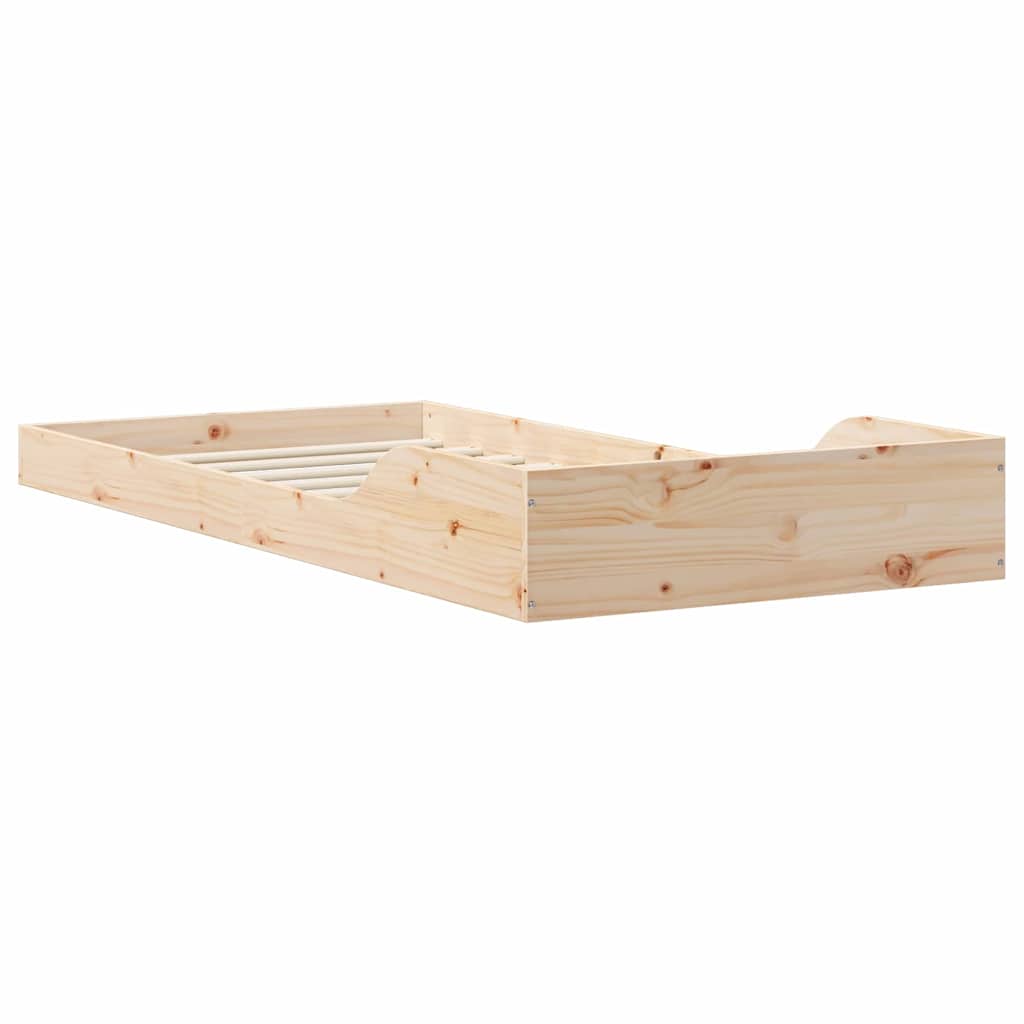 Natural Wooden Bed Frame 80 x 200 cm Solid Pine Wood