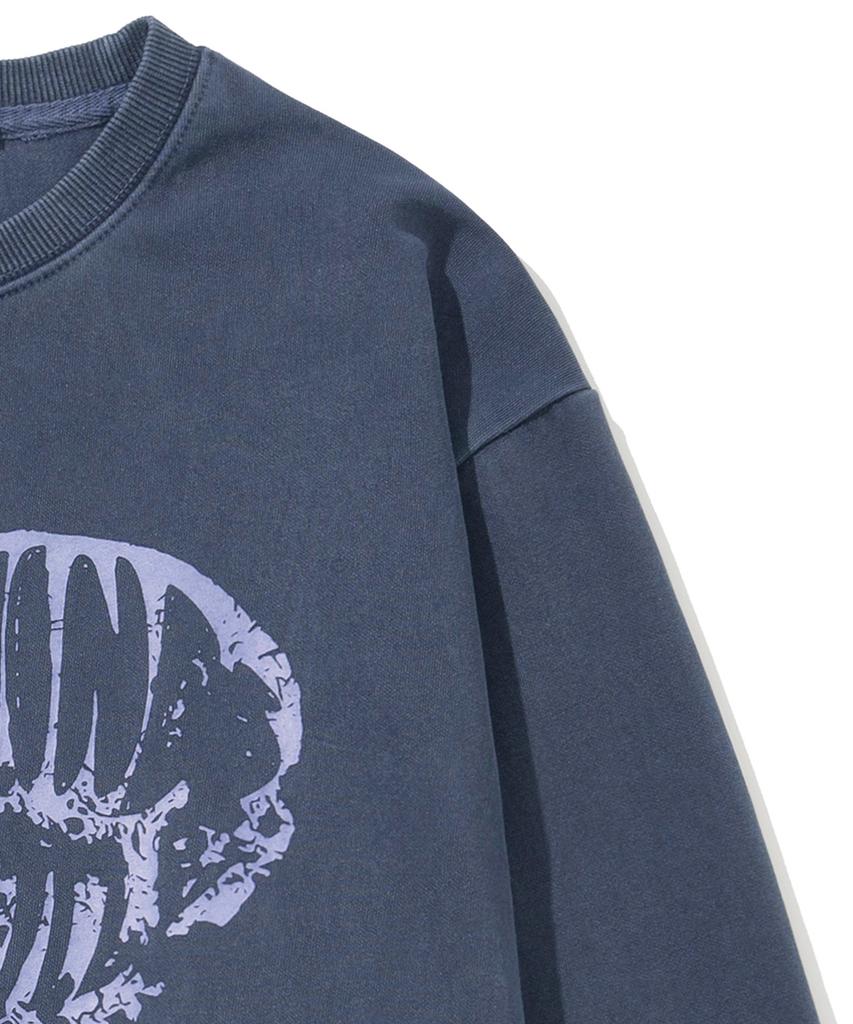 KNITTED Pigment Heart Sweatshirt Blue