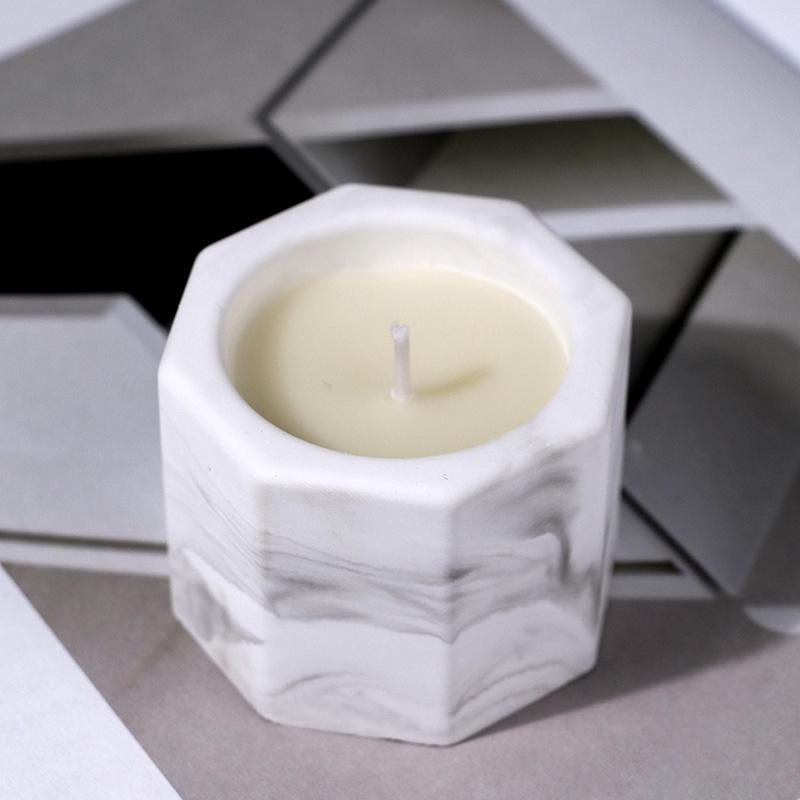 Восьмиугольная китайская свеча из гипса в форме чашки - соевый воск для ароматерапии с растительными эфирными маслами