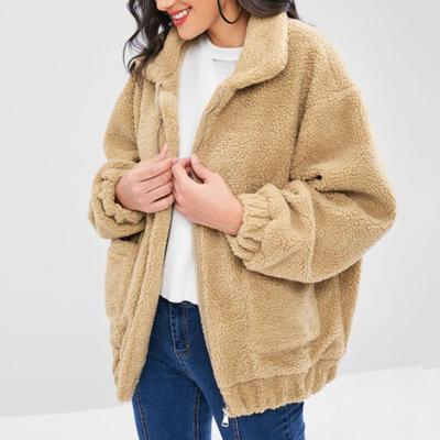 Женские зимние пальто Теплые плюшевые куртки Кардиган с открытой передней частью и длинными рукавами Модная пушистая верхняя одежда