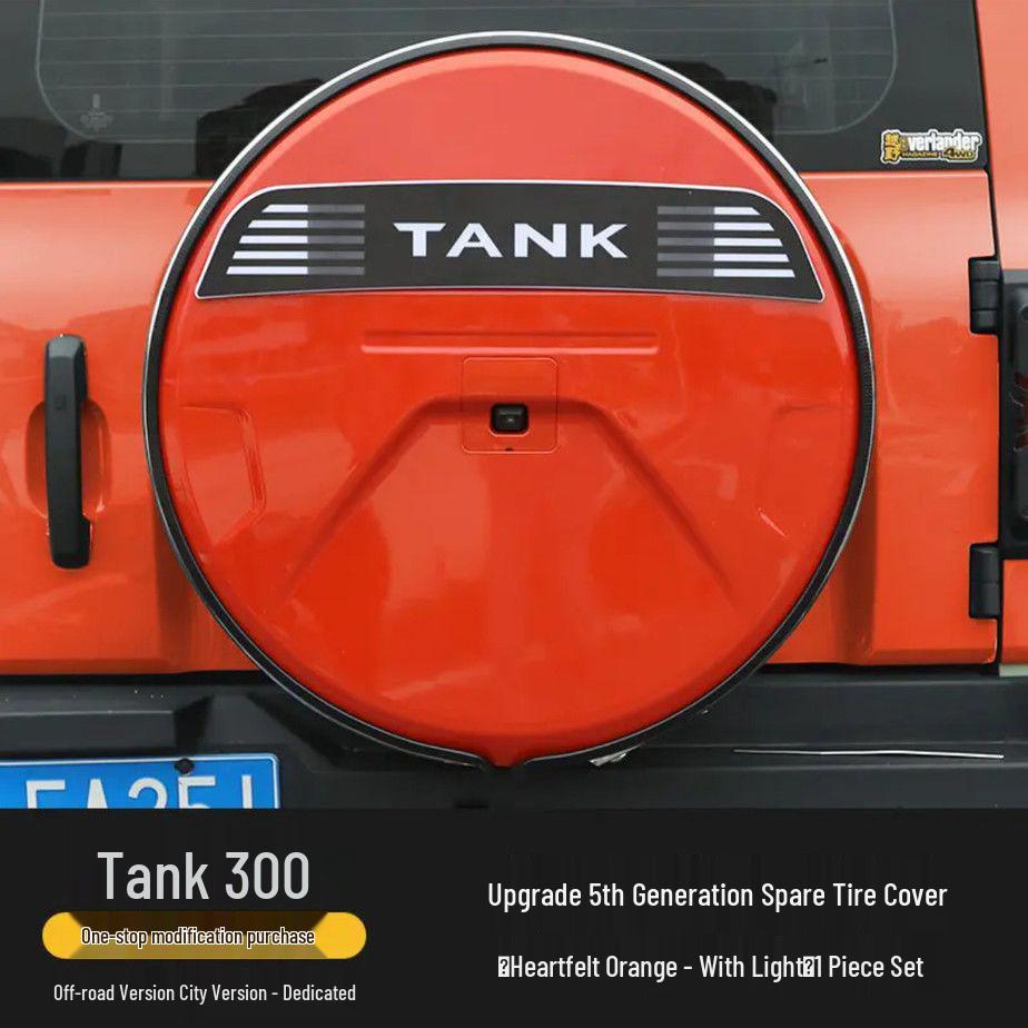 Чехол на запасное колесо для внедорожника Wey Tank 300 из нержавеющей стали