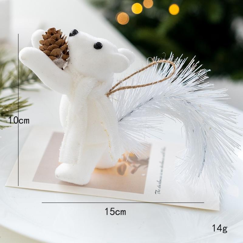 Пенопластовая фигурка белки, подвеска в виде имитации белки для украшения рождественской елки, белка белого и коричневого цвета для ребенка, милый подвесной рождественский подарок, декор