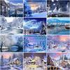 DIY Diamond Painting Snow Winter Landscape Diamond Embroidery Full Round Rhinestone Mosaic Picture