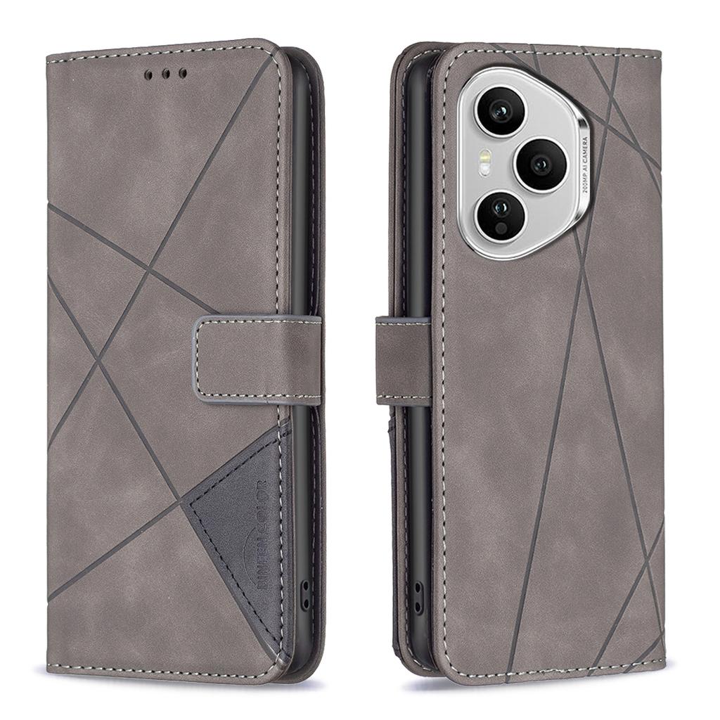 For Honor 400 Pro 5G (Global) Phone Case BINFEN COLOR Wallet Stand Geometry Imprinted Leather Cover