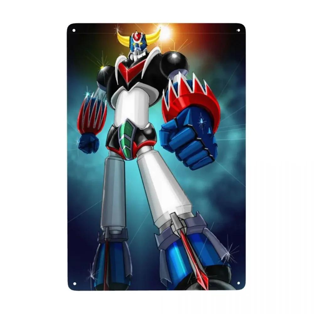 Vintage Goldorak Grendizer Metal Tin Sign Custom Anime UFO Robot Wall Art Decor for Pub Cafe Yard Rectangle Plaque