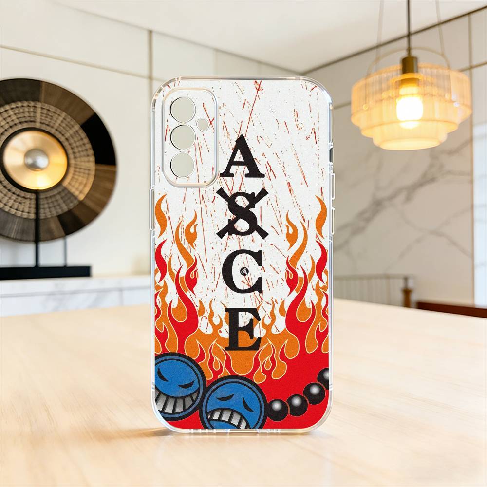 Portgas D. Ace Fire Fist One Piece  Phone Case Transparent Silicone Soft For SamsungA10,12,20,21S,30,31,40,50,51,52,70,71