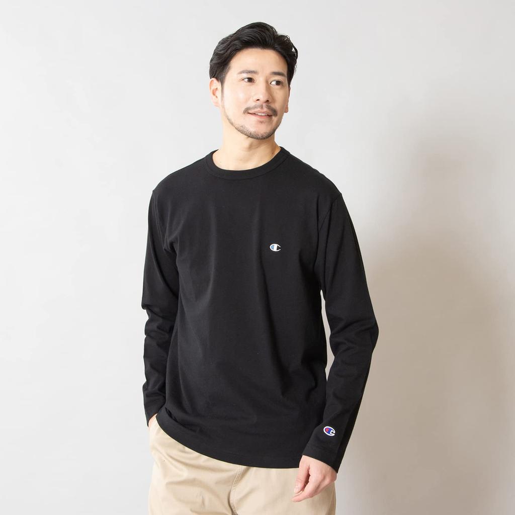 Champion Long Sleeve Crew Neck Percent Long Sleeve Logo Special XL T-Shirt, 100% Cotton, T-Shirt, One-Point Embroidery, 20/s, Order, Basic, C8-X408,