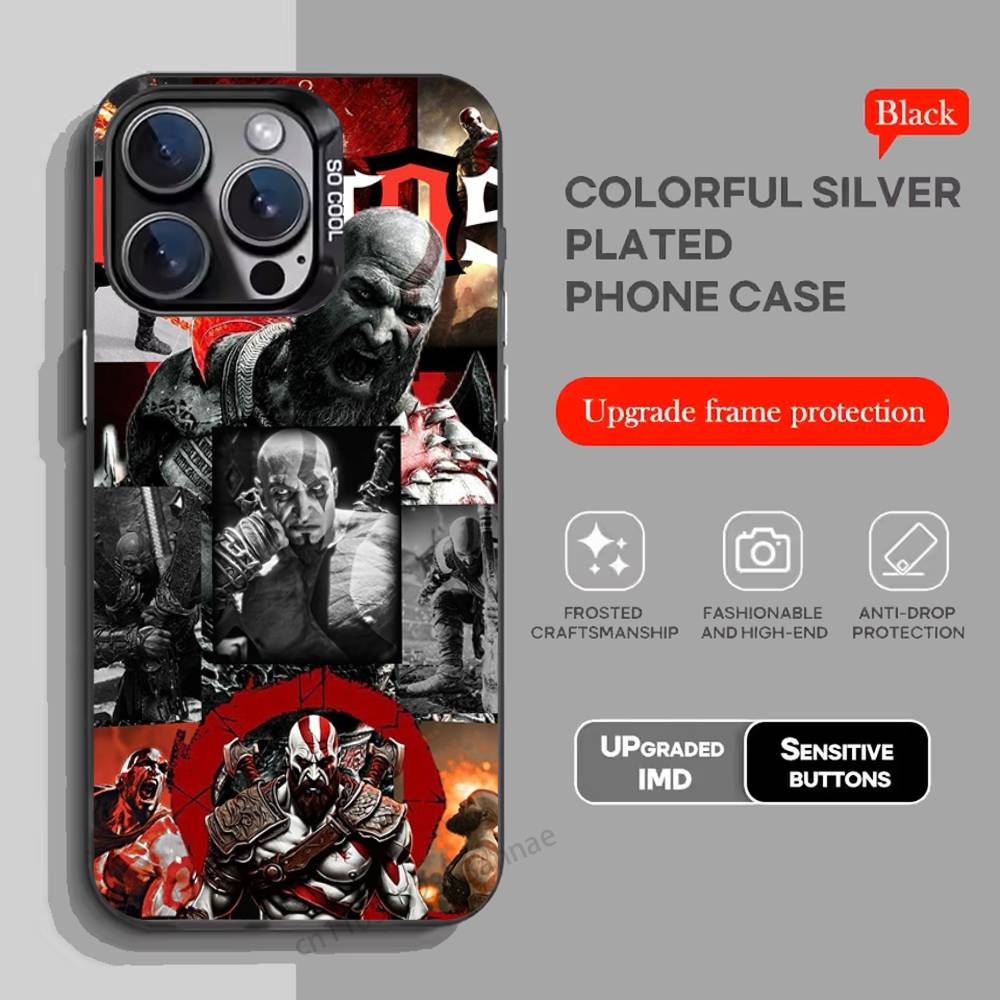 G-God OF War K-Kratos Чехол для телефона iPhone 17,16,15,14,13,12,11,Pro,Max,Plus,Mini,X,XS,XR,8,S,SE Мягкий черный чехол