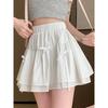 Women's Summer High Waist A-line Mini Skirt with Fluffy Bow