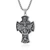 Vintage St Michael Archangel Sword Titanium Pendant for Men Masculine Bully Hip Hop Exorcism Necklace Sweater Chain for Teenage Boys