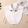 Versatile Pure Cotton Sewn Diamond Fake Collar Handmade Diamond Decoration Fake Shirt Collar Season Sweater Decorative Collar Women'S Fake Collar