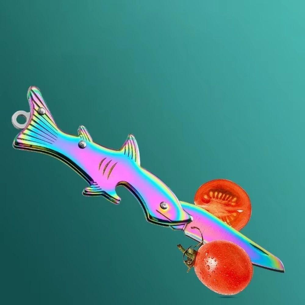 Stainless Steel Fruit Cutter Safe Pocket Cutter Durable Portable Folding Cutter Keychain  Travel