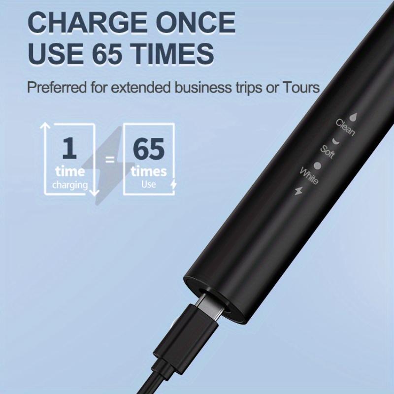 Adult Sonic Electric Toothbrush Travel Set Premium USB Rechargeable Soinc Toothbrush IPX7 Waterproof with 6 Toothbrush Heads