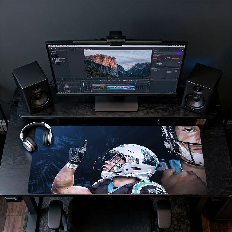 Christian McCaffrey Mouse Pad, Large Gaming Desk Mat, Non-slip XXL Mousepad for Laptop & Tablet, Mini PC Playmat with Stitched Edges