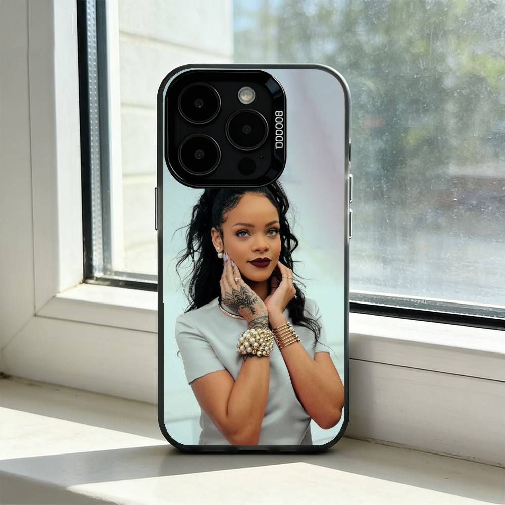 Горячий чехол для телефона S-певицы R-Rihanna для iPhone 17,16,15,14,13,12,11 Plus,Pro Max,XS,Красочный серебристый чехол для телефона Funda Cover