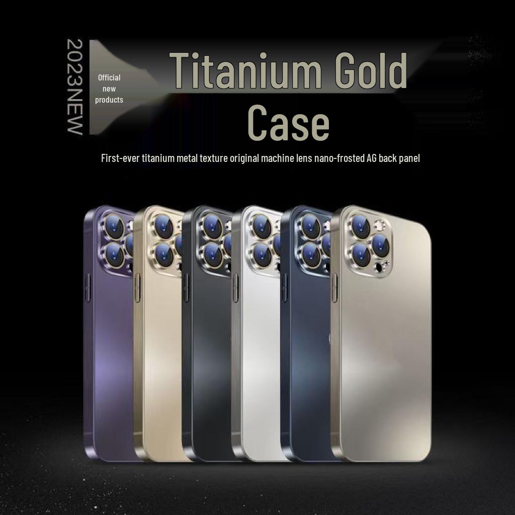 AG Матовый титаново-золотой чехол для iPhone 17 Pro Max со шлифованными краями - Совместим с iPhone 14/15/16