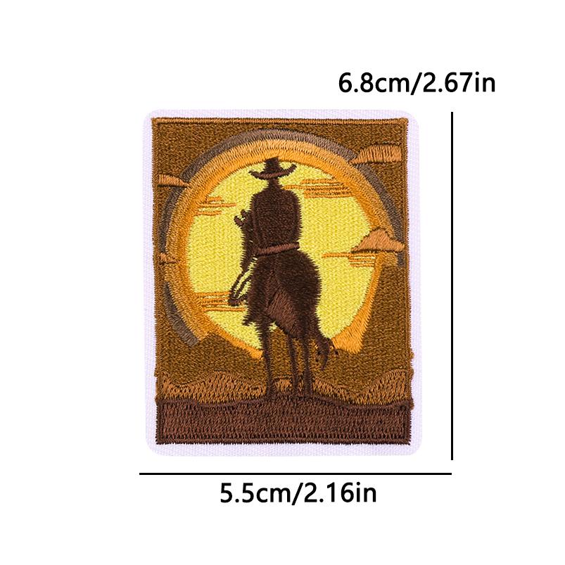 West Cowboy Embroidery Iron On Patches For Clothing thermoadhesive Patch For Clothes Heroism Adventurism Patch For Jeans Sticker