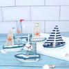 Средиземноморский стиль морской морской деревянный синий лодка корабль украшения из дерева
