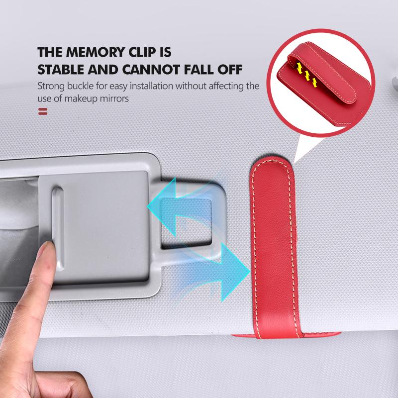 TQCX7 Car Sunglasses Holder Sun Visor Glasses Clip Eyeglasses Hanger Ticket Card Clip For KIA Sportage Rio K5 K2 Optima Cerato Proceed