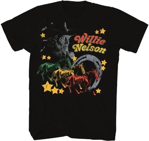 Willie Nelson - Willie Nelson - Multi Color Horse T-Shirt - 2XL Black ZRWN1182A5