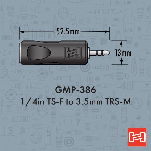 Hosa GMP-386 Mono Phone Female to Stereo Mini Male Adapter