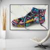 Граффити Обувь Искусство Цвет Популярный Обувь Искусство Живопись Холст Cuadros Печать Плакат Печать Гостиная Домашнее Украшение Настенное Искусство Без Рамки