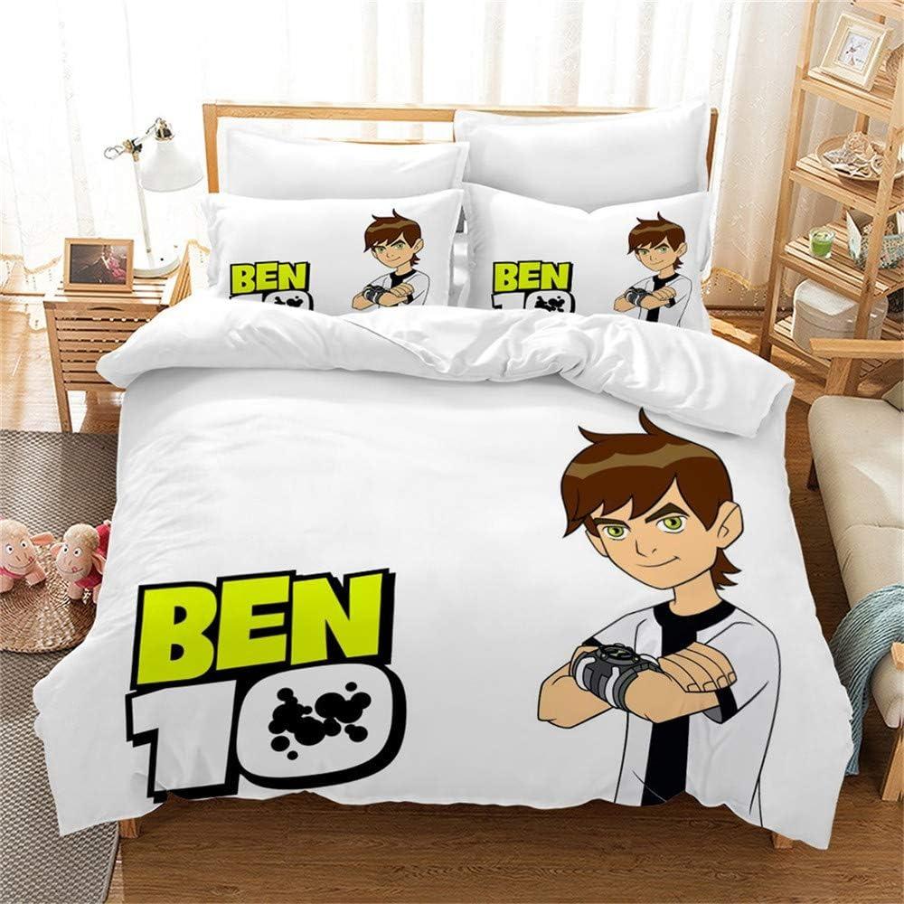 Exquisite Cartoon Ben 10 Wallpaper Anime Print Bedding Set Duvet Cover Comforter Bed Youth Kids Girls Boys Birthday Gift