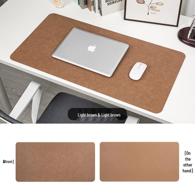 Extra Large Leather Mouse & Keyboard Pad - Anti-slip, Waterproof Cowhide Grain, Double-Sided Writing Desk Mat