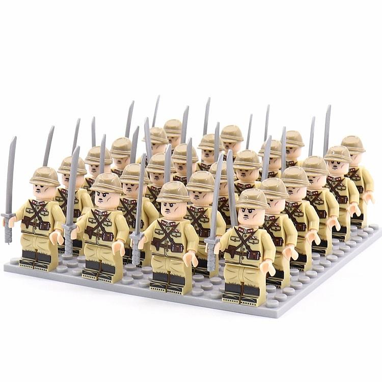 24PCS/SET World War II Military Soldiers Rifle Weapons Gun Figures Parts Blocks Assembly DIY Model Building Kits Toys