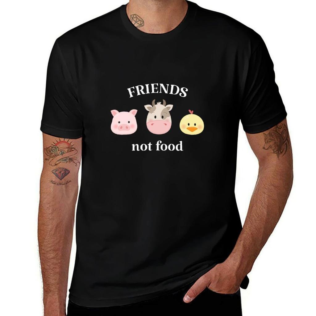 friends not food TShirt Work Daily Short Sleeve Top