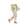 Anta Solid Color Logo Label Drawstring Design Loose Cuff Pants Women Pants Off-White 962238742-6