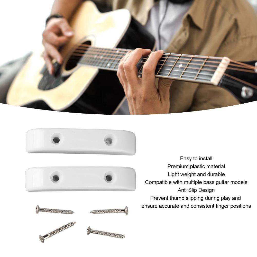 4PCS White Bass Guitar Thumb Rest Plastic Bass Finger Rest Anti Slip Bass Thumb Rest  Guitar