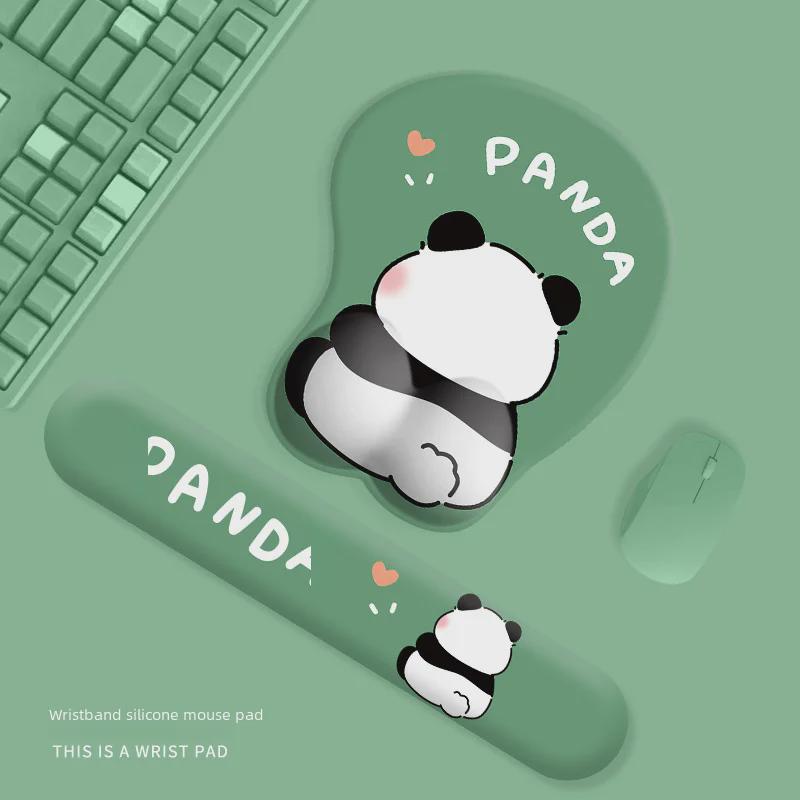 Подставка для запястья мыши Panda Mouse Pad - мягкий силиконовый коврик для офиса или ноутбука